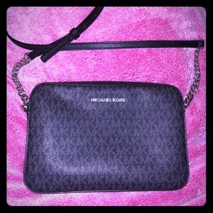 Michael Kors crossbody black with silver purse